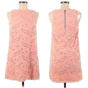 Black Swan Womens Dress Size 8 Peach Eyelet Sleeveless Sheath